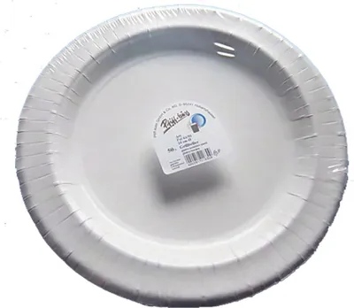 Produktbild von 50 Pappteller rund REC Ø 29 cm weiß mit Fettbarriere – Partyteller Imbissteller