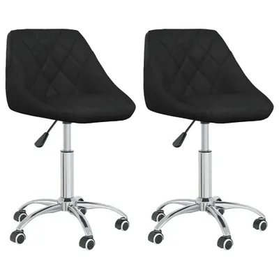 Image de Chaises à manger pivotantes lot de 2 noir similicuir
