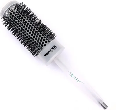 A professional studio shot of a hairbrush against a white background.
