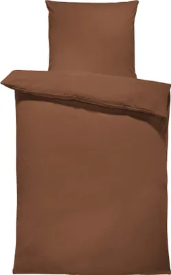 Produktbild von 4 teilig Bettwäsche 155x200 cm Uni braun schoko Komfortgröße Renforcé Baumwolle
