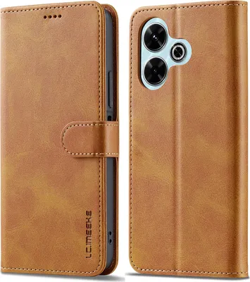 Image de Etui pour Xiaomi Redmi 13 4G étui en cuir avec fermeture magnétique et support, étui de protection Jaune