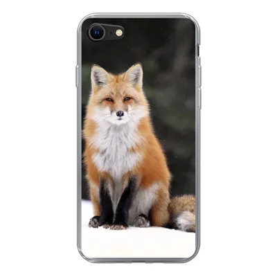 Produktbild von MuchoWow® Handyhülle Schutzhülle Hülle für iPhone 8 Fuchs - Schnee - Rot Silikon Softcase Handy Hülle - Schutzhaube
