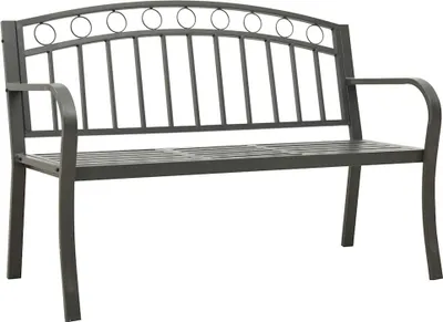 Produktbild von vidaXL Gartenbank mit Tisch Grau 120 cm Stahl