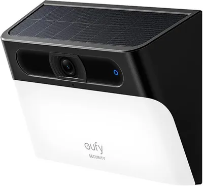 Zdjęcie produktu dla Lampa ścienna zewnętrzna eufy S120 Solar z kamerą do monitoringu, rozdzielczość bezprzewodowa 2K, AI, z reflektorem 300 lm, czujnikiem ruchu, IP65, kolor czarny