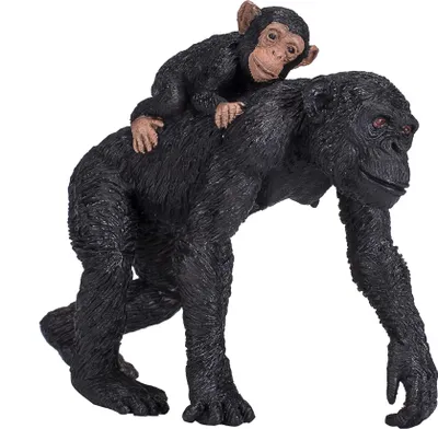 Zdjęcie produktu dla Mojo Fun Chimpanzee and Baby, 3 lat(a), Wildlife, Czarny, Brązowy, Polichlorek winylu (PVC)