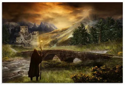 Produktbild von ARTland Wandbild Alu für Innen & Outdoor Der Zauberer Größe: 120x80 cm