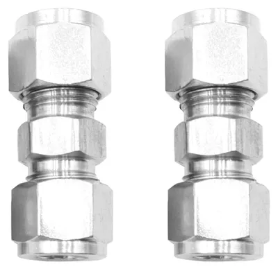 2er-Pack Edelstahl-Kompression-Kupplung 10 mm OD