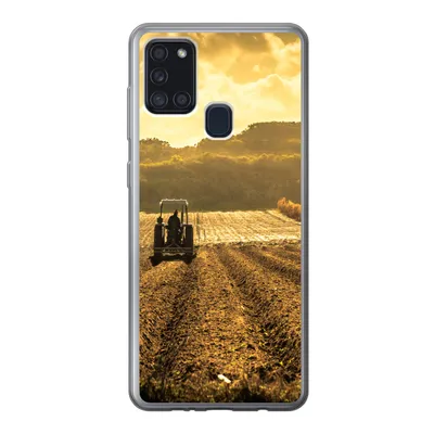 Produktbild von MuchoWow® Handyhülle Schutzhülle Hülle für Samsung Galaxy A21s Traktor - Bauernhof - Berg Silikon Softcase Handy Hülle - Hartschale