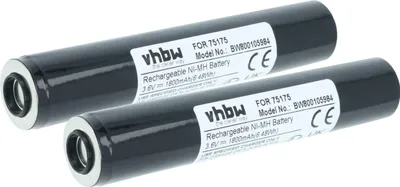 Produktbild von vhbw 2x Akku kompatibel mit Pelican Streamlight 75512, 75506, 75505, 75511, 75510, 75504, 75503, 75513 Taschenlampe Kopflampe (1800 mAh, 3,6 V, NiMH)