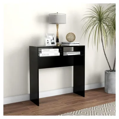 Produktbild von Konsolentisch Schwarz 78x30x80 cm Holzwerkstoff Flurtisch schmal