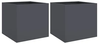 Zdjęcie produktu dla vidaXL Sadzarka 2 szt. Antracyt 49x47x46 cm Stal