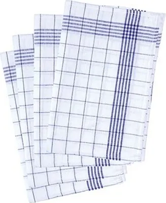 Produktbild von Karlowsky Geschirrtuch 60 x 80 cm 10 Stück/Pack 55% Flachs, Leinen, 45% Baumwolle Blau/Weiß