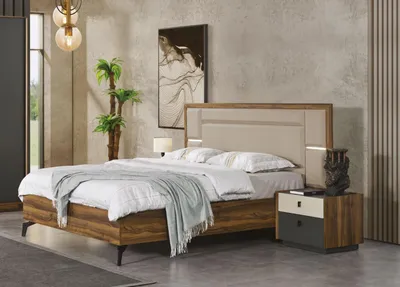 Produktbild von Schlafzimmer Set Bett Nachttisch 3 tlg Design Möbel Betten Luxus Komplett