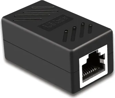 Produktbild von RJ45 Ethernet Network Connector Double Head Straight LAN Kabel CAT 5 5E 6 6A Extender schwarz