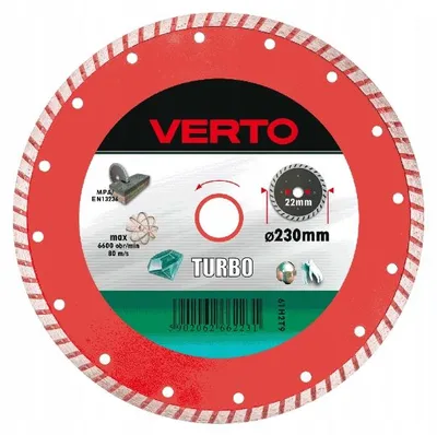 Zdjęcie produktu dla VERTO Tarcza diamentowa 230 x 22.2 mm, turbo