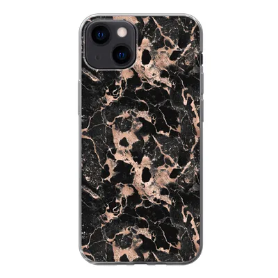 Produktbild von MuchoWow® Handyhülle Schutzhülle Hülle für iPhone 13 Marmor - Rose - Muster - Chic Silikon Softcase Handy Hülle - Karteninhaber