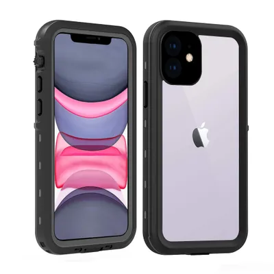 Obrázek produktu pro iPhone 11 Vodotěsné Pouzdro, IP68 360 Stupňů Kompletní Ochranné Pouzdro, Odolné proti nárazům, prachu a sněhu, s vestavěnou fólií pro iPhone 11 černé