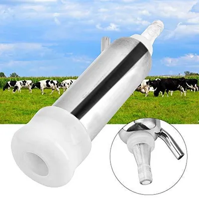 Productafbeelding van RVS melkmachine, met pulserende pomp, afmetingen 22x8x6 cm, geschikt voor koeien