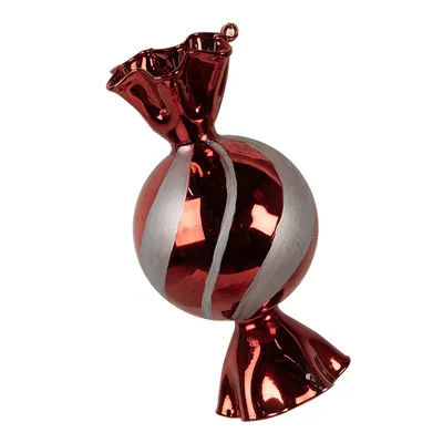 Image de Clayre & Eef Pendentif de Noël Ø 7x13 cm rouge verre