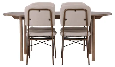 Produktbild von Andy Essgruppe Esstisch Natur 4 Stühle beige.