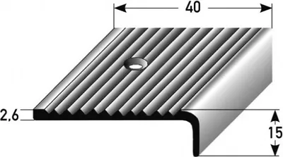 Produktbild von Treppenkante / Treppenkantenprofil / Winkelprofil (Größe 40 mm x 15 mm) aus Aluminium eloxiert, gebohrt, von Auer Metall -bronze dunkel-1000