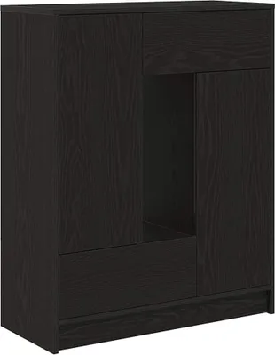 Image de Buffet avec tiroirs et portes chêne noir 73x31x90 cm