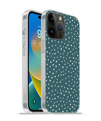Produktbild von MuchoWow® Handyhülle Schutzhülle Hülle für Apple iPhone 14 Pro - Softcase Polka dots - Weiß - Grün Silikon Softcase Handy Hülle - Umschlag