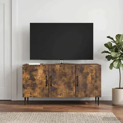 Zdjęcie produktu dla Szafka pod telewizor vidaXL, dąb wędzony, 99 x 34,5 x 50 cm, materiał drewnopochodny