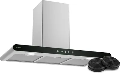 Image de Klarstein CurveVent Hotte Murale - 90cm Hotte Aspirante, 700 m³/h, Éclairage LED, Tactile, A+ Énergie, Silencieuse 56 dB, Filtre à Charbon, Noir