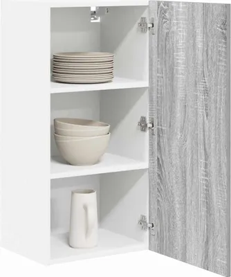Produktbild von “2026 Modern“ Hängeschrank Grau Sonoma und Weiß 40 x 31 x 80cm Holzwerkstoff - Designermöbel 314739 - Küchenschränke