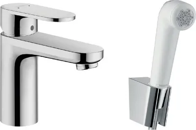 Zdjęcie produktu dla Bateria umywalkowa hansgrohe Vernis Blend chrom z prysznicem bidetowym 71215000