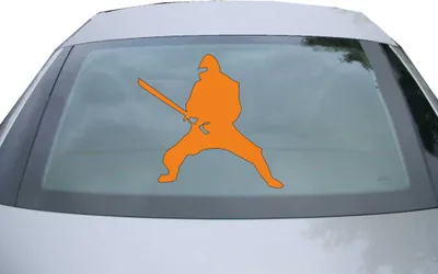 Produktbild von Indigos UG - Aufkleber Heckscheibe & Motorklappe DE2919 - orange - 600x553 mm - Ninja - Auto Scheiben Fenster Heckklappe Tuning Racing JDM - Die cut