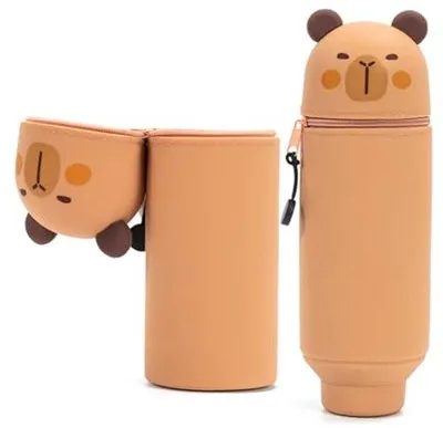 Productafbeelding van Kawaii 2-in-1 Siliconen Pennenetui voor Kinderen - Capybara Motief