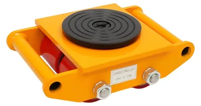 Produktbild von Maschinenroller - Industrie-Transportroller - 4 Räder - 360° Drehteller - 1,5 t je Stück, 6 t Set - 29×21,5×10 cm - Gelb