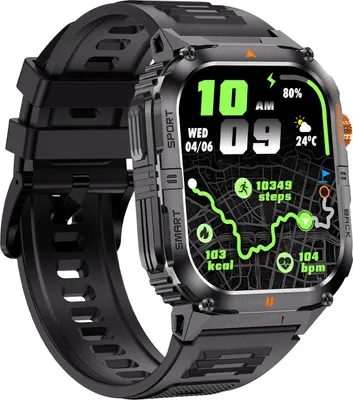 Obrázek produktu pro Chytré sportovní hodinky s fitness trackerem, LED svítilnou, 2,0palcovým displejem, více než 100 sportovními režimy a funkcí BT Call, černé