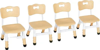 Obrázek produktu pro Dětská židle, výškově nastavitelná, stabilní a ergonomická, žlutá - balení 4 ks
