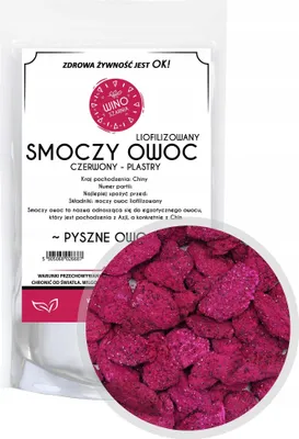 Zdjęcie produktu dla Suszone plasterki smoczego owocu Pitaya, smoczy owoc – 50 g