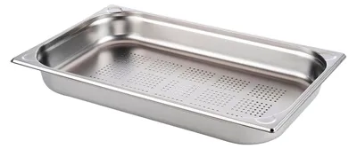 Produktbild von Perforierter GN 1/1 Behälter aus rostfreiem Edelstahl, Abmessungen 325 x 530 mm, Höhe 65 mm