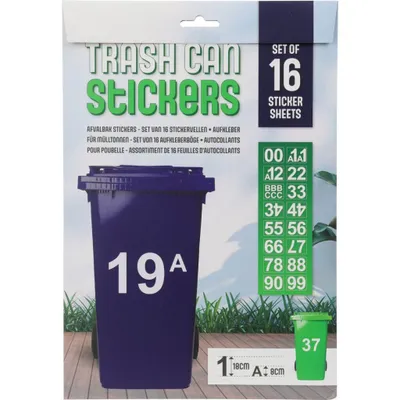 Image de Jeu d'autocollants pour poubelles Basic 16 pièces