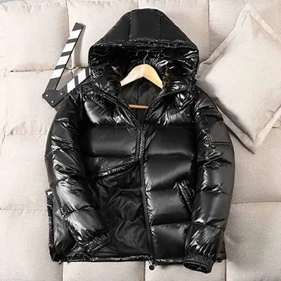 Produktbild von ASKSA Herren Gesteppte Padded Shiny Thick Jacken Mantel Männer ultraleichte Stehkragen Jacke, Schwarz, M