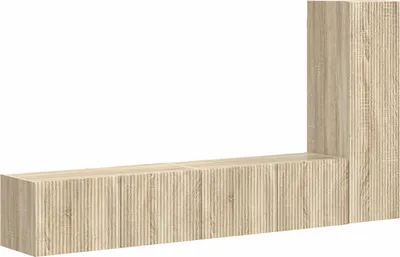 Image de vidaXL Ensemble de meubles TV Fixé au mur 3 pcs Chêne Sonoma Bois composite