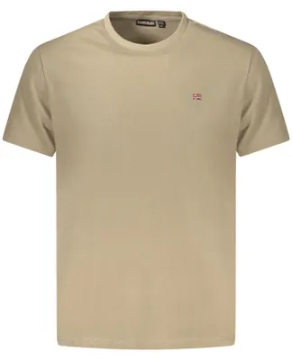Produktbild von Herren Kurzarm-T-Shirt aus Baumwolle in Braun mit Stickerei