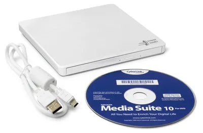 Zdjęcie produktu dla Hitachi-LG Slim Portable DVD-Writer, Biały, Taca, Komputer stacjonarny/Laptop, DVD±RW, USB 2.0, 60000 h
