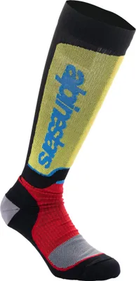 Zdjęcie produktu dla skarpety MX PLUS, ALPINESTARS (czarne/czerwone fluo/żółte fluo/niebieskie, rozmiar S)
