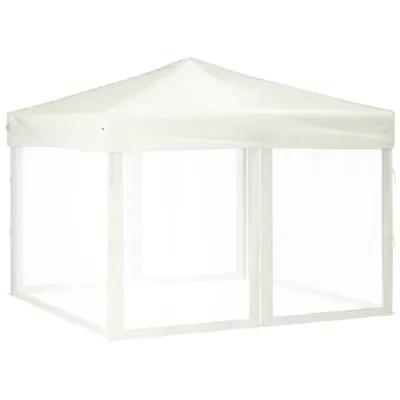 Produktbild von Partyzelt Faltbar mit Seitenwänden Creme 3x3 m