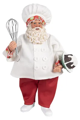 Immagine prodotto di Clayre & Eef decorazione natalizia figura Babbo Natale 27 cm bianco rosso tessuto