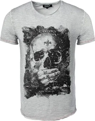 Produktbild von Brandneu Designer T-Shirt CARISMA in Grau mit Strass CRM4575 L