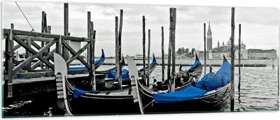Produktbild von Bilder auf glas - Venedig Gondel Leuchtturm - 140x50cm - Glasbilder - Wandbilder - Kunstdruck - zum Aufhängen bereit - Wanddekoration aus Glas - Glas Bilder - Wandbild auf Glas - GAB140x50-0446