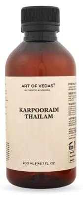 Imagen del producto de Art of Vedas Karpooradi Thailam 200 ml - Aceite de masaje ayurvédico con alcanfor