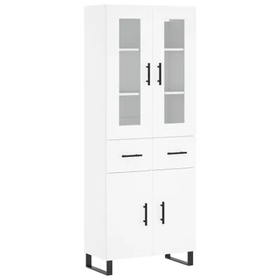 Obrázek produktu pro Skříň highboard bílá 69,5 x 34 x 180 cm kompozitní dřevo